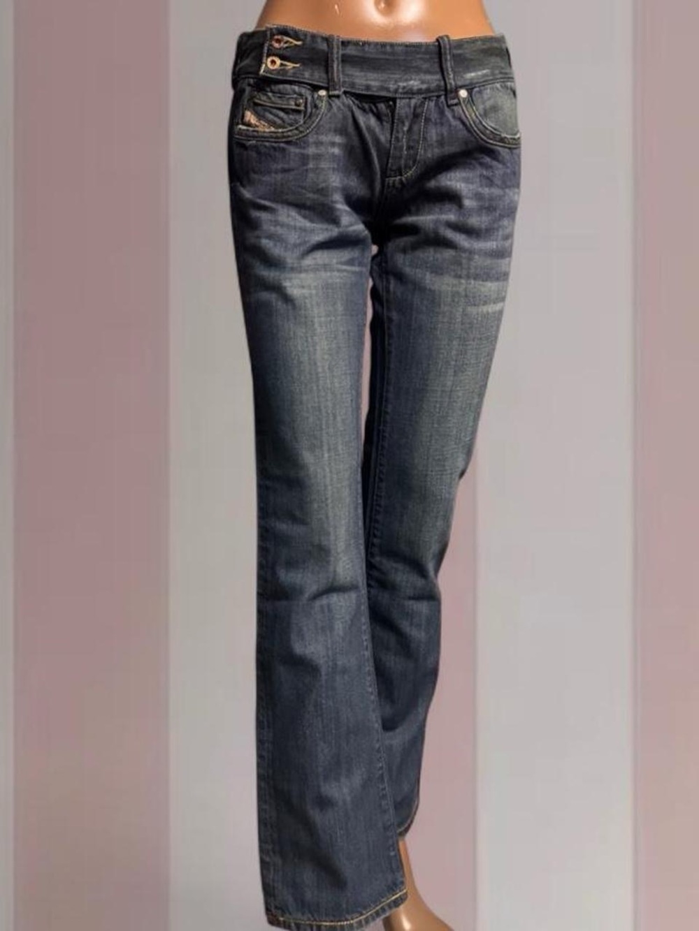 DIESEL Y2K Belted-Detail Bootcut Jeans